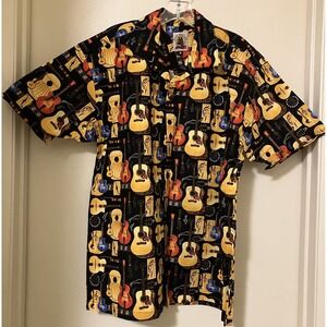 VTG Max Boxxer‎ Acoustic & Electric Guitars Cotton USA Aloha Beach Shirt M NOS
